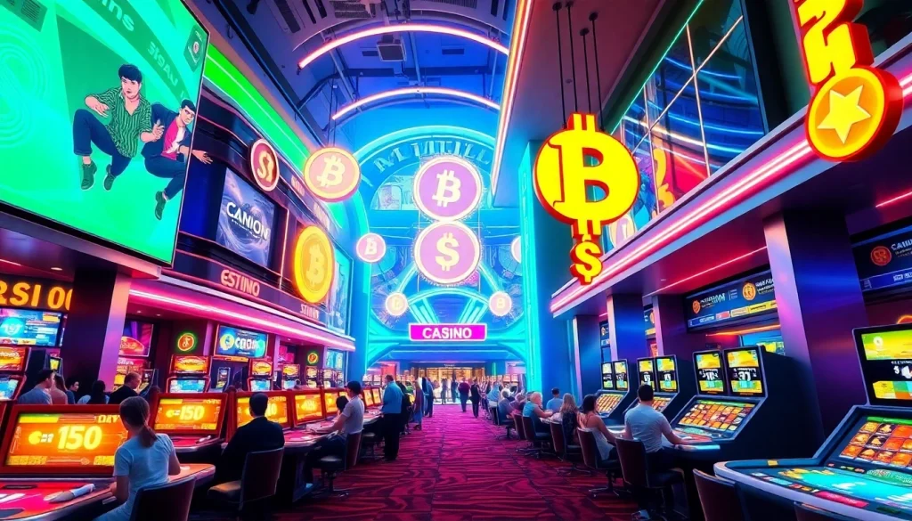 Joueurs appréciant les crypto casinos avec des technologies modernes et une ambiance dynamique.