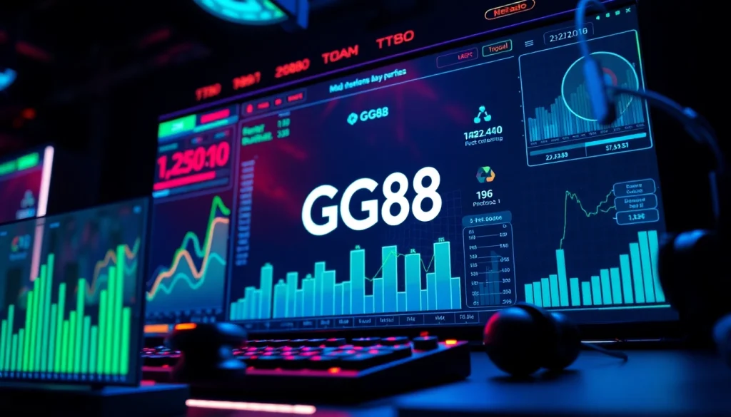 Engaging GG88 gaming interface showcasing real-time performance metrics and futuristic elements.