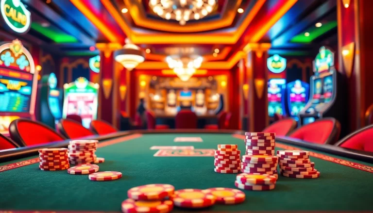 Experience the excitement of Trang chủ Luck8 with vibrant poker tables and colorful chips