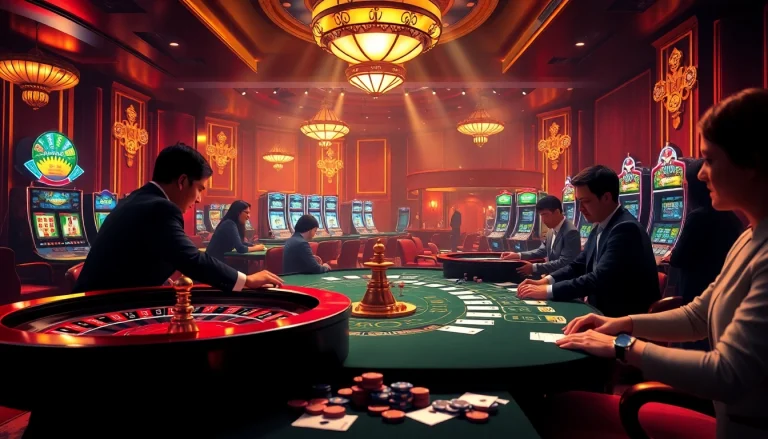 Soi Cầu XSMB Win2888 Asia gamblers strategizing at an upscale casino table with roulette and poker chips.
