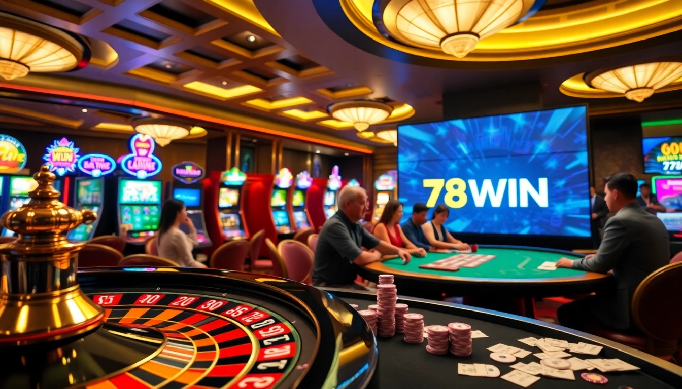 Experience the thrill of gambling at 78WIN's vibrant casino with poker and roulette excitement.