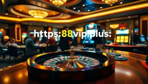 Experience the thrill of gambling at https://68vip.plus/, where players engage at a luxurious roulette table.