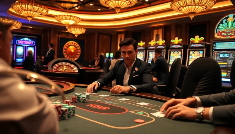 Experience the excitement at https://rr88sn.com/ with players enjoying poker and vibrant casino chips.