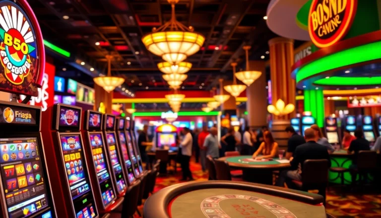 Nouveau casino en ligne avec un environnement vibrant et des joueurs captivés par l'excitation.