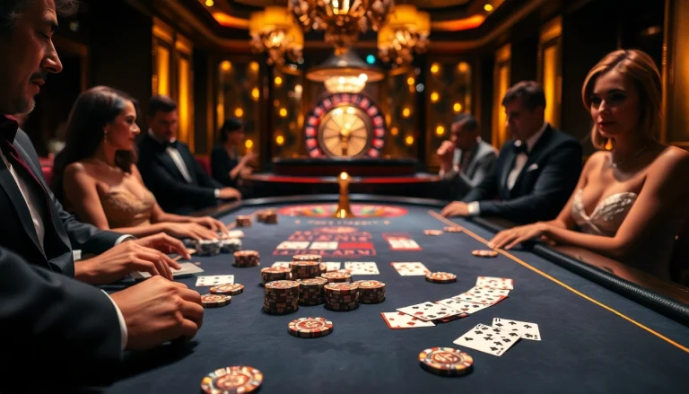 Play thrilling poker at MM88 with vibrant chips and luxurious casino ambiance.