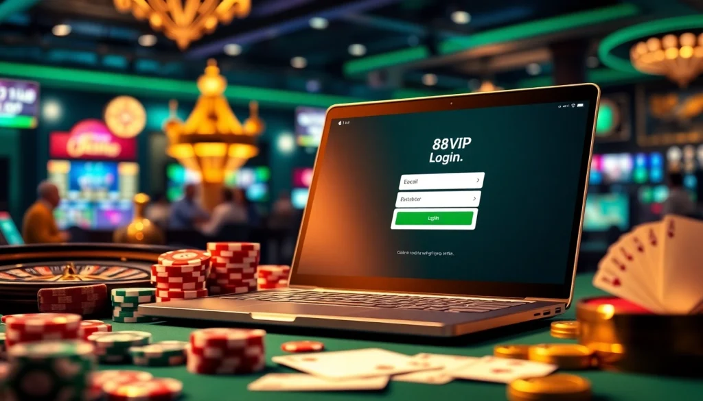 Engage in Đăng Nhập Nhà Cái 68VIP with luxury visuals of online gambling experience filled with casino elements.