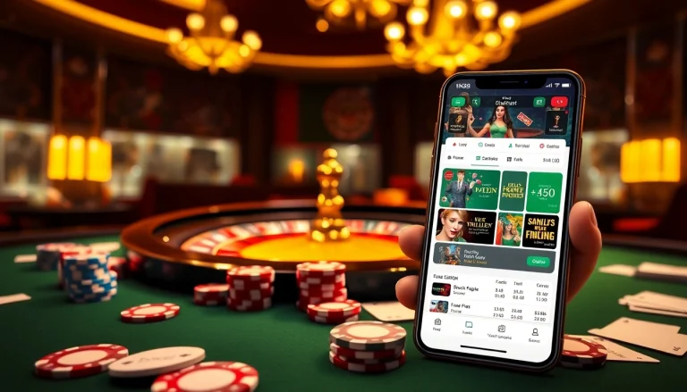 NK88 app interface showcasing exciting casino games and betting options in a luxurious setting.