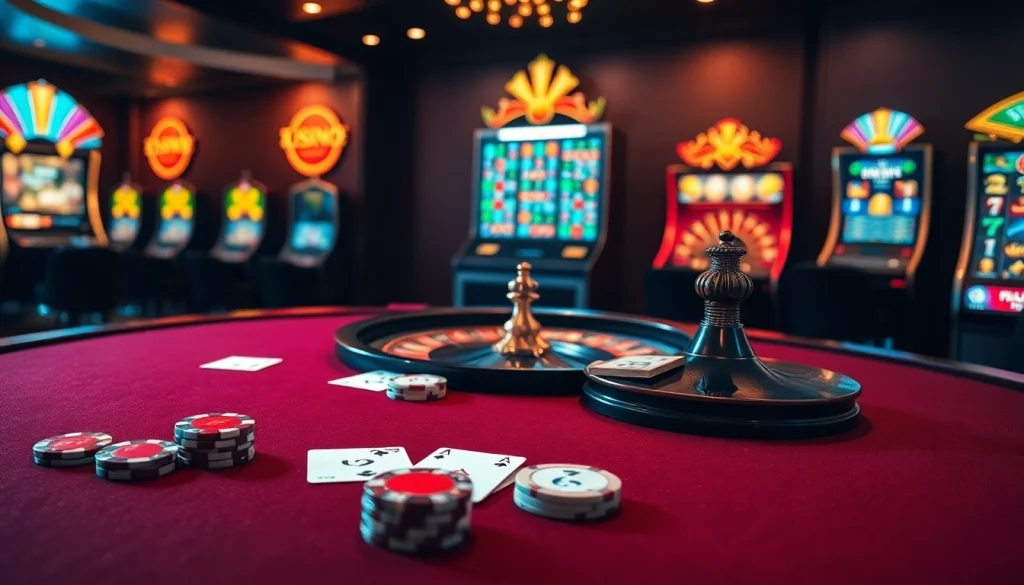 Experience thrilling gaming at PS99COM with vibrant casino tables and enticing slot machines.